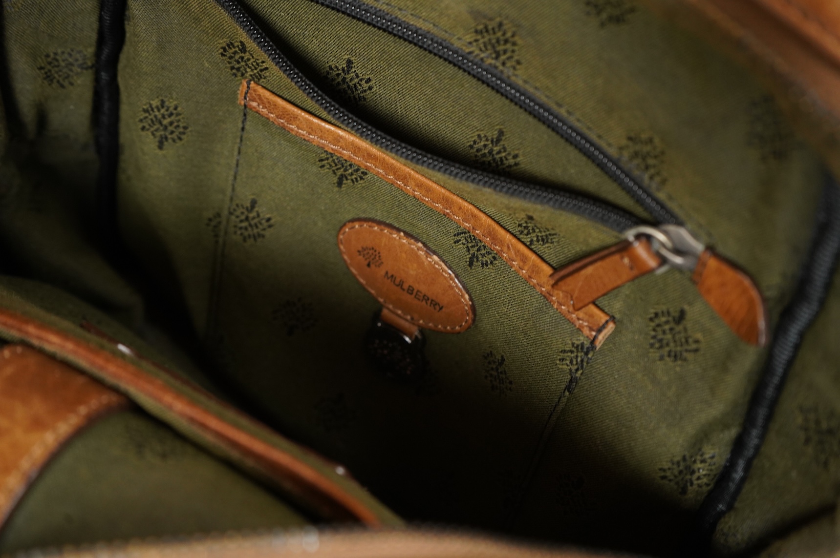 A Mulberry brown leather rucksack, 30cm high